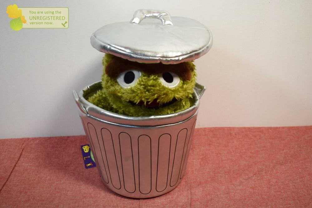 KidRobot Sesame Street Stylized Plush Oscar the Grouch in Trash Can